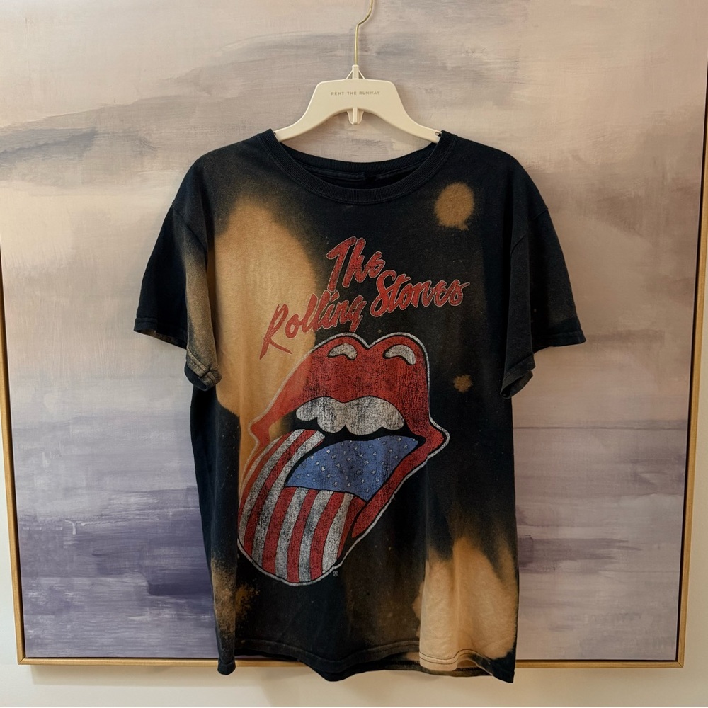 VINTAGE THE ROLLING STONES Concert T-Shirt American Flag